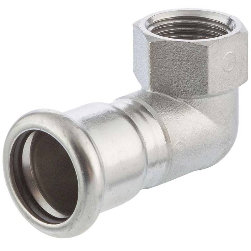 A4 ss press fitting elbow 90 with female thread, M-profile