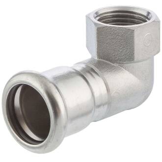 A4 ss press fitting elbow 90° with female thread, M-profile 22mm x 3/4"