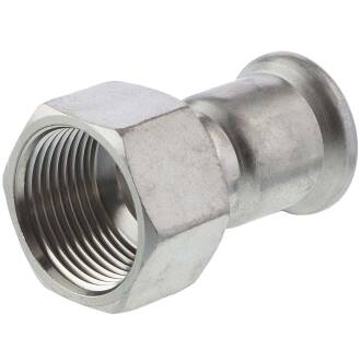 A4 ss press fitting socket with female thread, M-profile 15mm x 1/2"