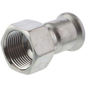 Manicotto di passaggio a pressare con filetto femmina, acciaio inox 316, "Profilo M" 42mm x 1 1/2"