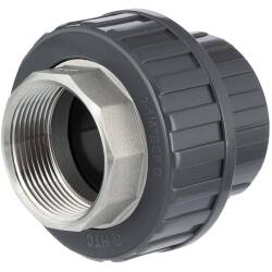 U-PVC solvent union x A4 stainless steel female thread 63mm x 2"