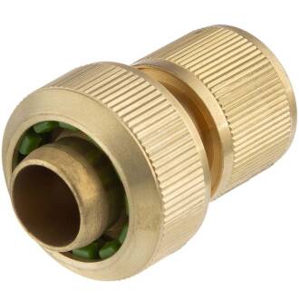 Brass Quick-Click coupling with Aquastop