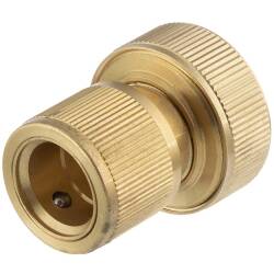 Brass Quick-Click coupling with Aquastop