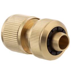 Brass Quick-Click coupling with Aquastop