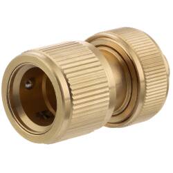 Brass Quick-Click coupling with Aquastop