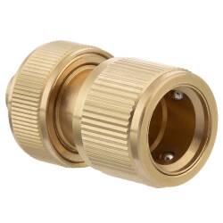 Brass Quick-Click coupling with Aquastop