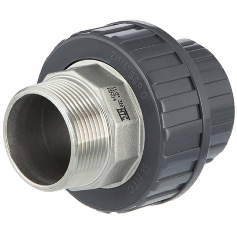 U-PVC solvent union x A4 stainless steel male thread