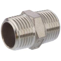 Nipplo doppio ottagonale filetto maschio, in acciaio inox...
