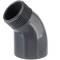 PVC-U Elbow 45°, Female Socket x Male Thread 50mm x 1 1/2"