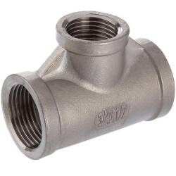 Tee ridotto 90° filetto femmina, in acciaio inox 316