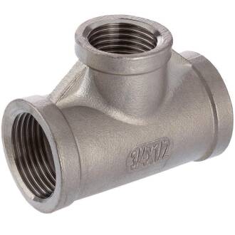Edelstahl V4A T-Stück reduziert 3fach Innengewinde 3/4" x 3/8"