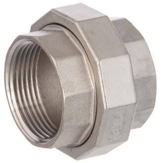 Edelstahl V4A Verschraubung konisch dichtend 2fach Innengewinde 1 1/4"