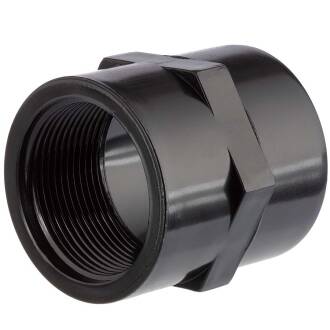 U-PVC black adapter solvent socket x female thread 50mm x 1 1/2"