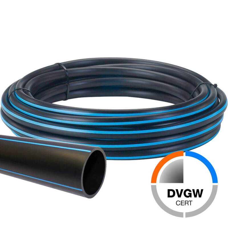 PE pipe 50 x 4,6mm - 16 bar, DVGW, reel and rod