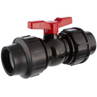 PP ball valve compression fitting, Compact Body