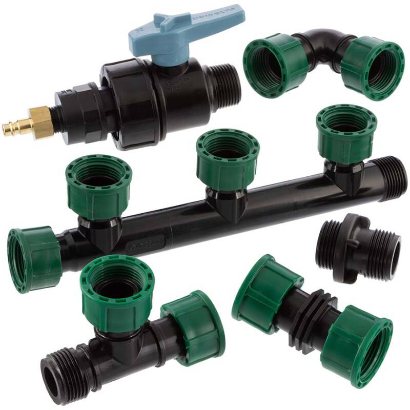 PP Verteilersystem und Fittings mit berwurfmutter