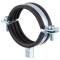 Zinc-coated steel pipe collar with rubber insert DIN 4109 15 - 19mm
