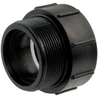 IBC container coupling with male thread