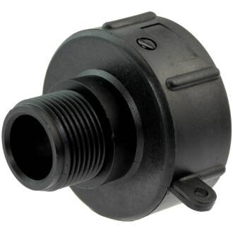 IBC container coupling with male thread