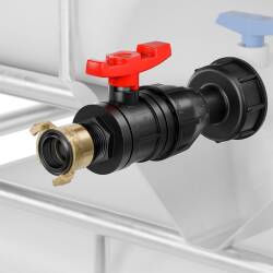 IBC container coupling S60*6 with plastic ball valve