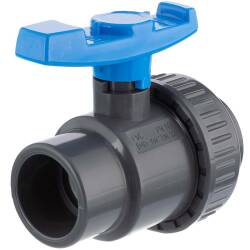 U-PVC and HDPE 2 way solvent ball valve with 1 nut