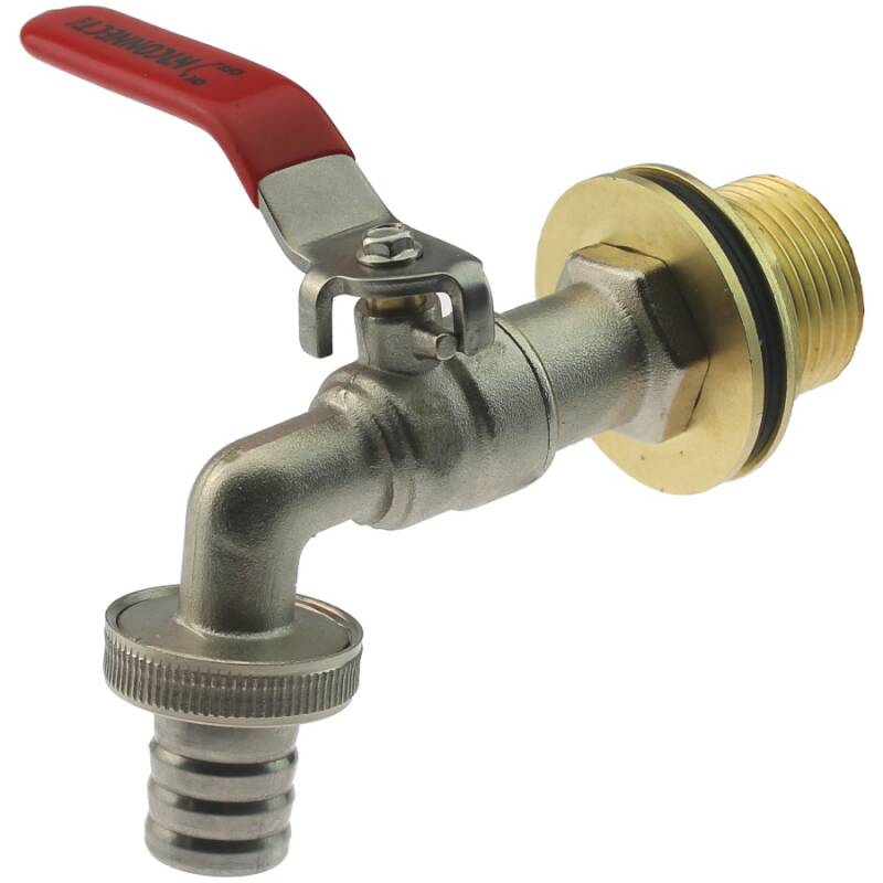 Tank connector with brass water spigot