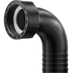 PP elbow 90&deg; hose tail with female thread and nut