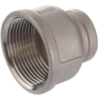 Edelstahl V4A Reduziermuffe 2fach Innengewinde 1/2" x 1/8"