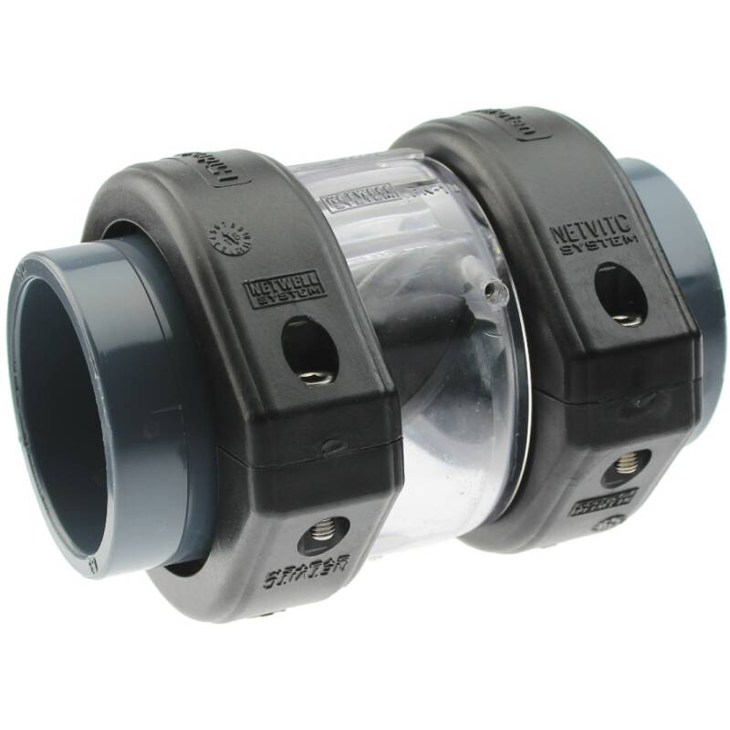 U-PVC solvent check valve trasparent NETVITC SYSTEM