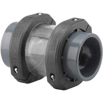 PVC-U Rückschlagklappe mit Feder NETVITC SYSTEM 2fach Klebemuffe 200mm