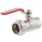 Brass ball valve compression fitting x female thread with steel handle