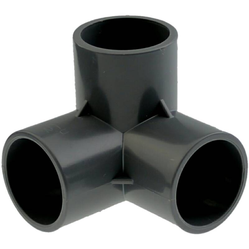 PVC-U Winkel 90 3Wege, 3fach Klebemuffe