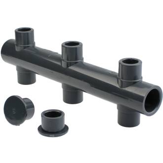 U-PVC 6 way manifold 63mm
