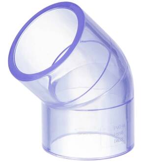 PVC-U Winkel 45° Transparent, 2fach Klebemuffe 20mm