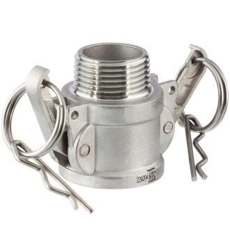 Edelstahl V4A Typ B Mutterteil mit Aussengewinde 1 1/2"