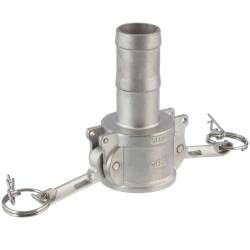 CAMLOCK tipo C femmina con portagomma acciaio inox 316