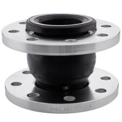 Rubber expansion joint with zinc-coated steel flanges