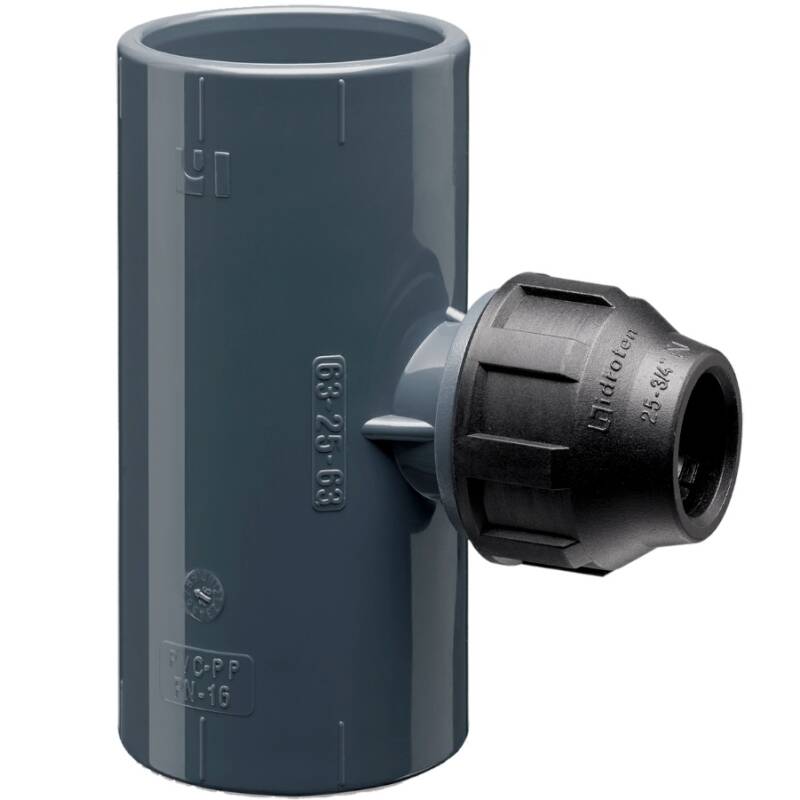 PVC-U T-Stck 1fach Abgang PP Klemme