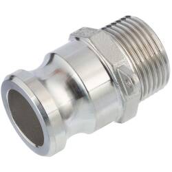 Stainless steel V4A type F Male part with external thread