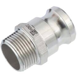Stainless steel V4A type F Male part with external thread