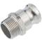 Stainless steel V4A type F Male part with external thread