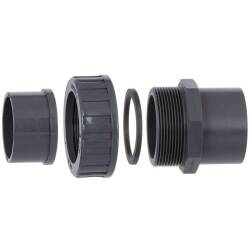 PVC-U Verschraubung Klebemuffe x Klebemuffe/-stutzen 20 x 20/25mm