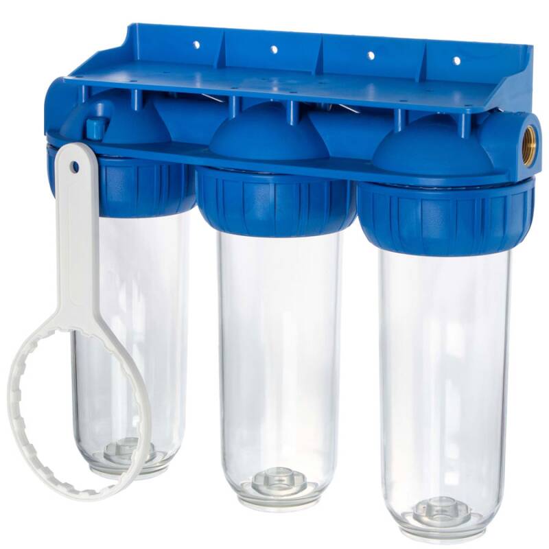 Triple water filter container 10
