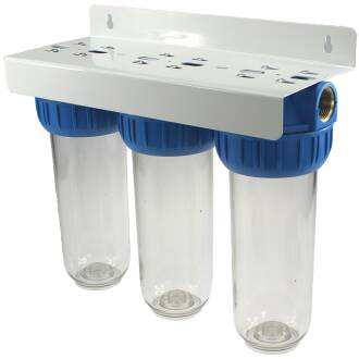 Contenitore triplo per filtro acqua 10" 1"