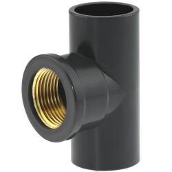 U-PVC solvent tee 90&deg; x brass female thread