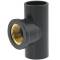 U-PVC solvent tee 90° x brass female thread