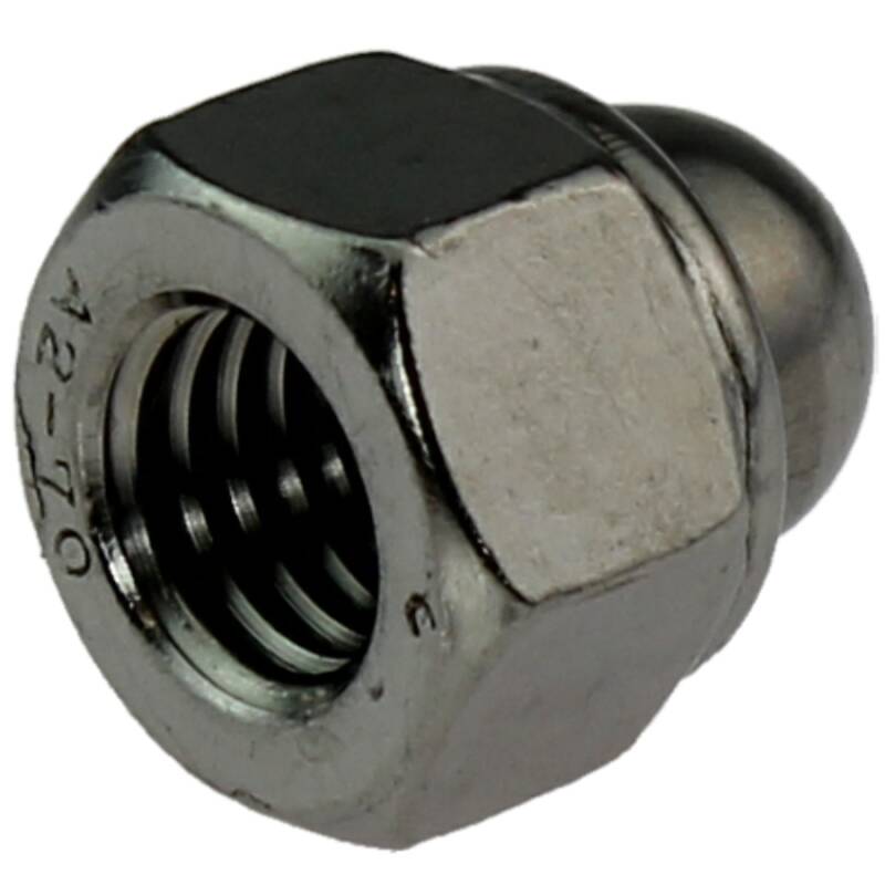 A2 ss prevailing torque type hexagon domed cap nut with non-metallic insert DIN 986