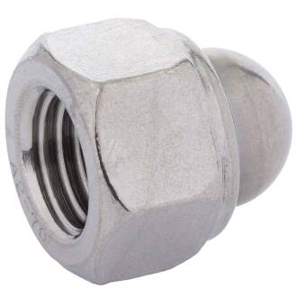 A2 ss prevailing torque type hexagon domed cap nut with non-metallic insert DIN 986 M4