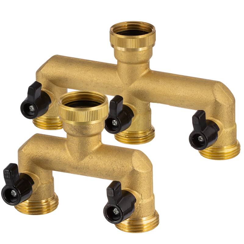 Brass 3/4 manifold with adjustable ball valves