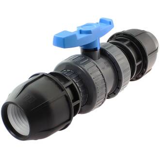 U-PVC and HDPE 2 way ball valve with PP compression fittings 20mm